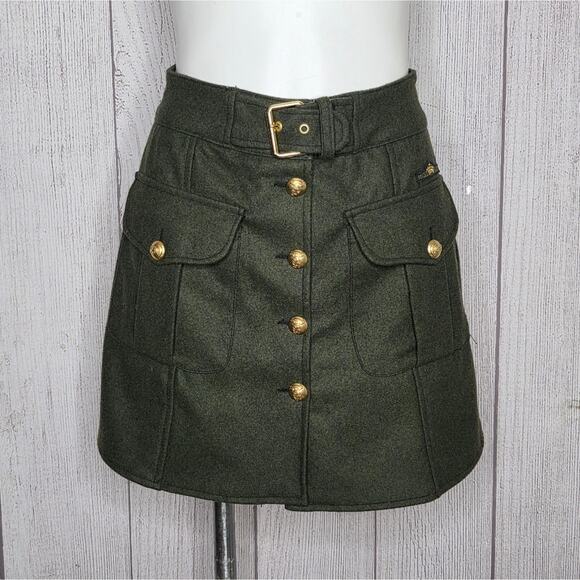 Miss Sixty Dresses & Skirts - VTG Y2K Miss Sixty Wool Blend Military A-line Mini Skirt Made In Italy, sz Med.